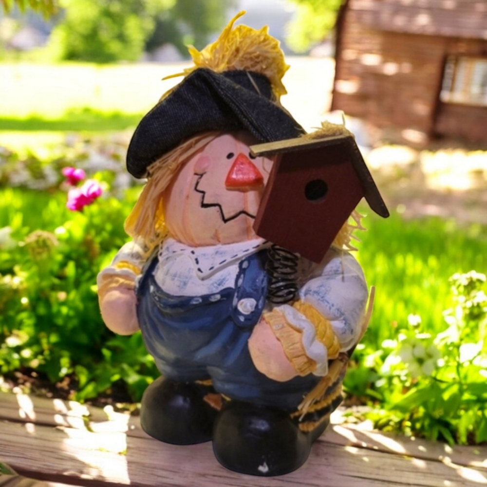 Vtg 2000 Scarecrow Figurine Forever N Blue Jeans
